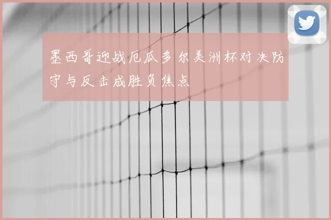 墨西哥迎战厄瓜多尔美洲杯对决防守与反击成胜负焦点